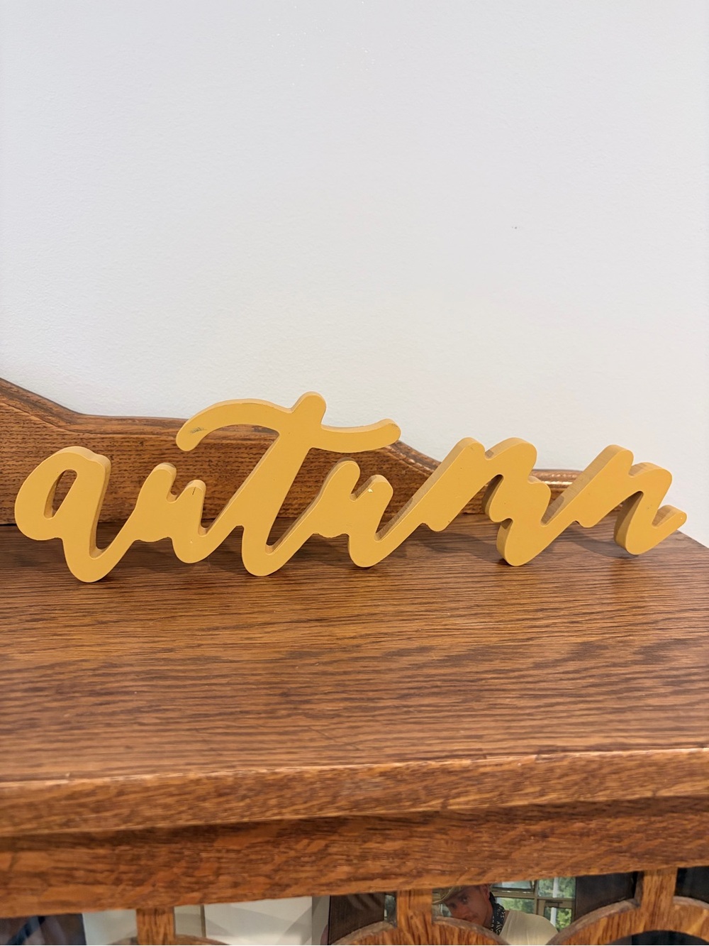 Autumn Script Decorative Accent - Mustard Yellow